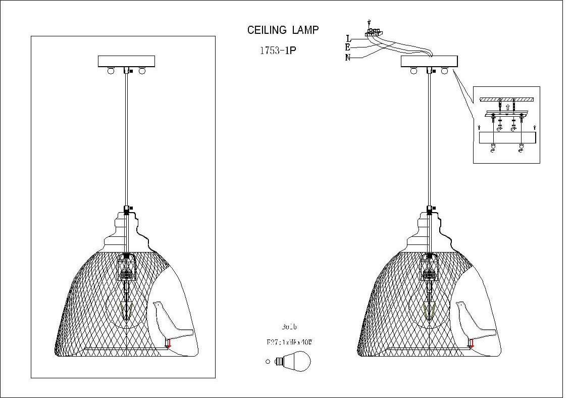 Картинка Подвесной светильник Favourite Gabbia 1753-1P