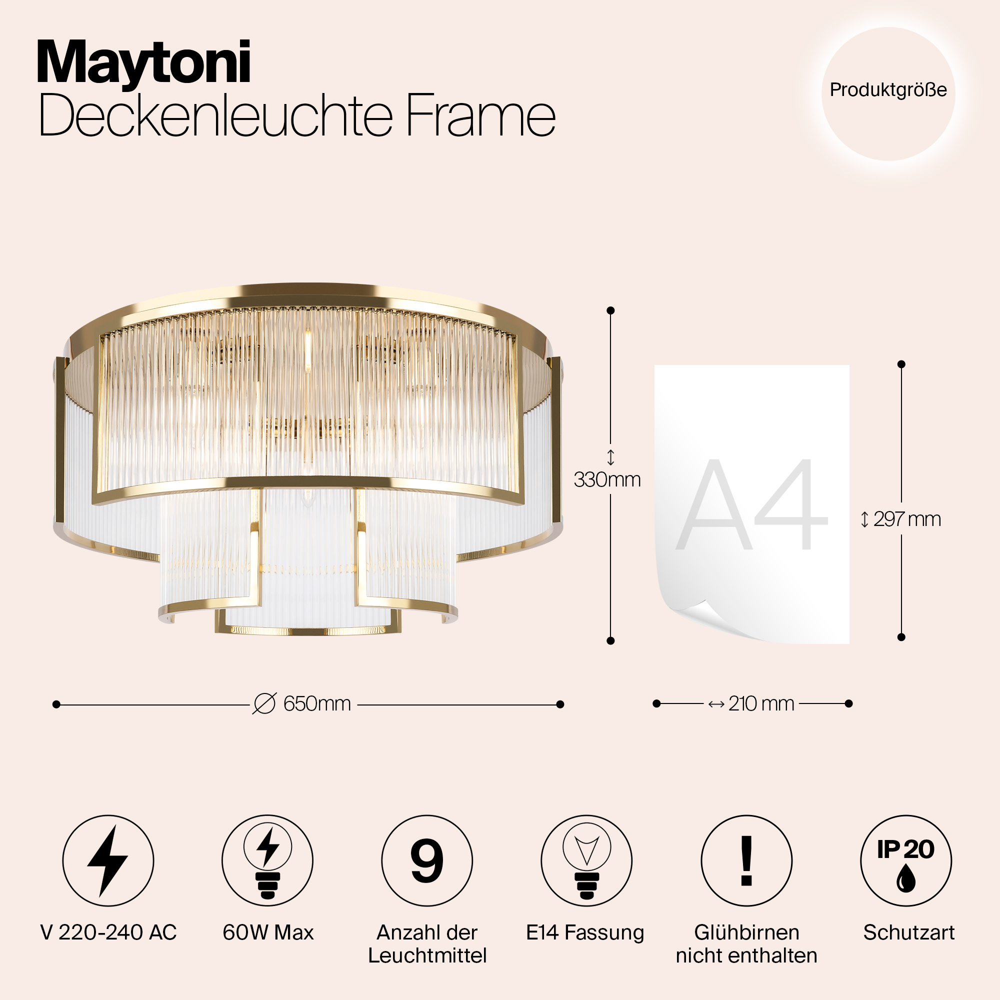 Дополнительная картинка Потолочный светильник Maytoni MOD174CL-09G
