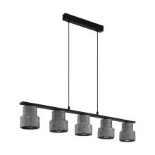 люстры 39855 подвес hilcott, 5х40w (e27), l1160, b145, h1100, сталь, черный сталь, оцинкованный, доставка по Казахстану 