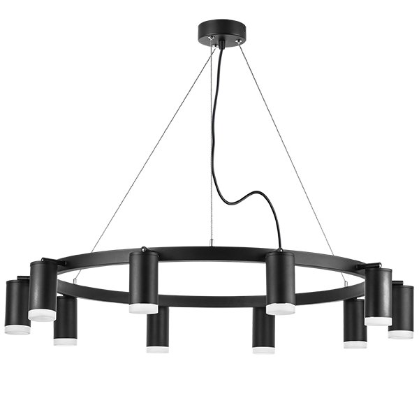 lr0203700 подвесной светильник rullo 10х50w gu10 черный (571020+214437-10+202430-10), доставка по Казахстану 