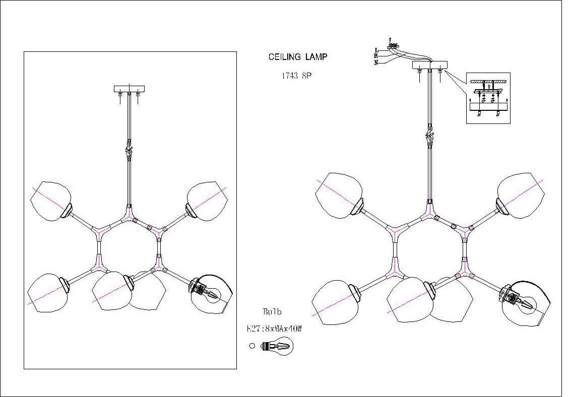 Картинка Подвесная люстра Favourite Bolos 1743-8P