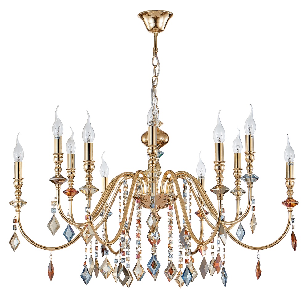 люстра crystal lux mercedes sp6+6 gold/color crystal lux 0951/312, доставка по Казахстану 