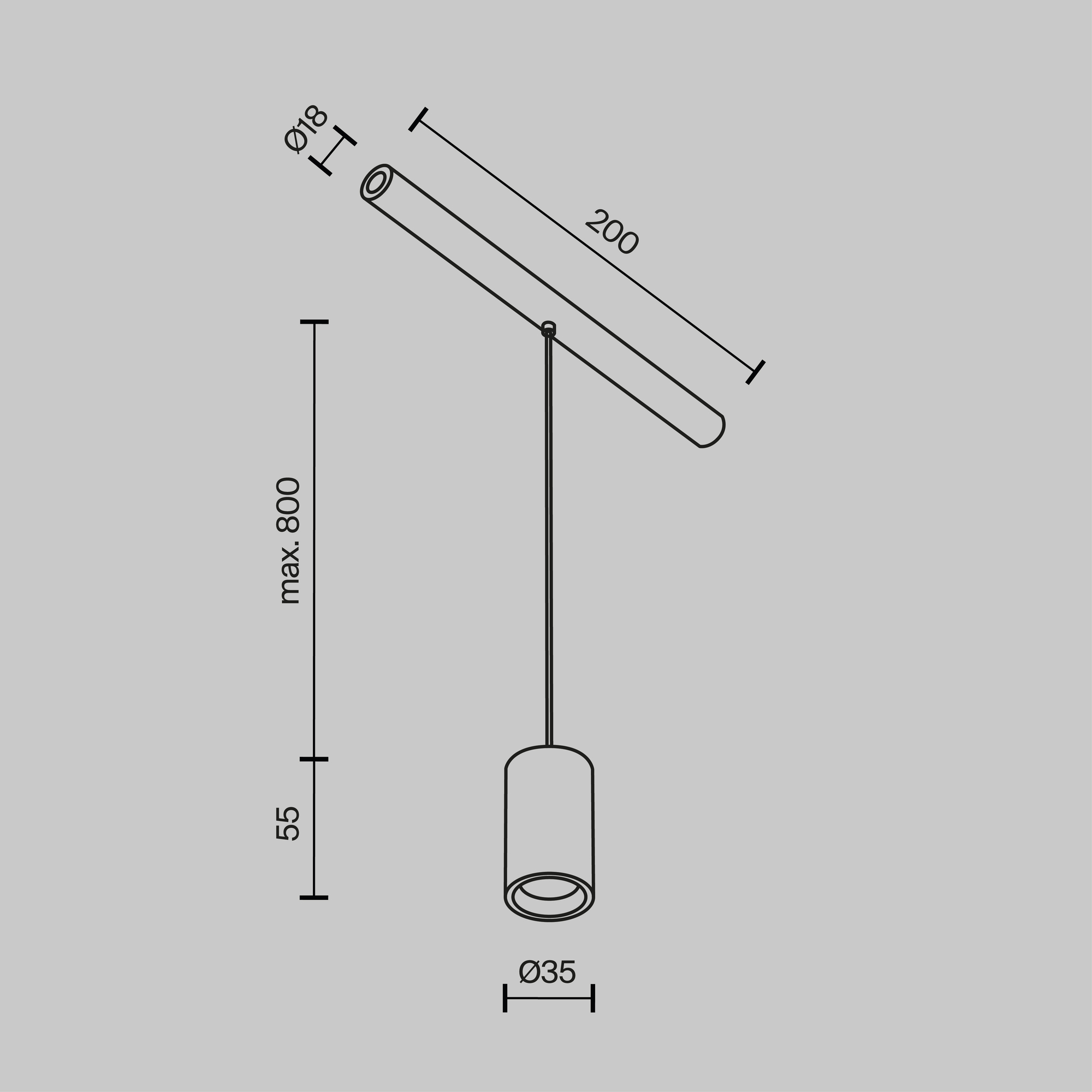 Дополнительная картинка Светильник Technical C105PL-3W3-6K-B