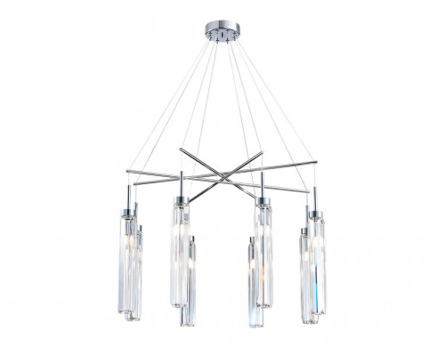 newport 4520 4524+4/s chrome , подвесной светильник, chrome clear crystal d68.5*h51 cm g9 8*60w, доставка по Казахстану 