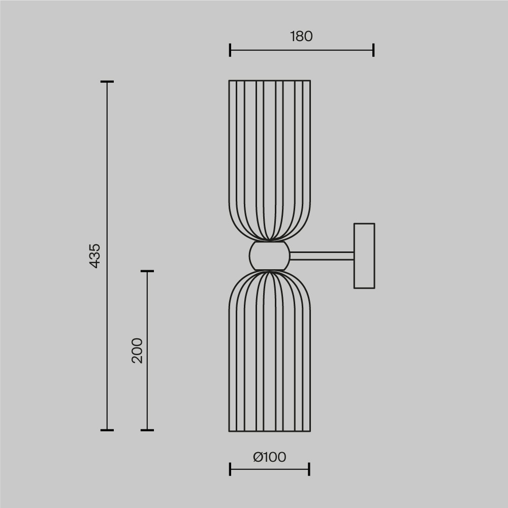 Дополнительная картинка Настенный светильник (бра) Maytoni MOD302WL-02GR