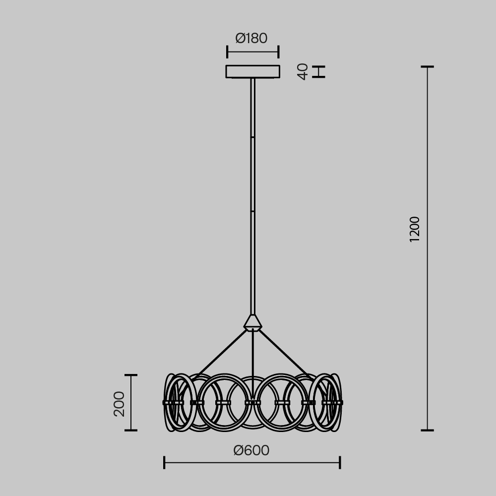 Дополнительная картинка Подвесной светильник Maytoni MOD357PL-L40BS3K