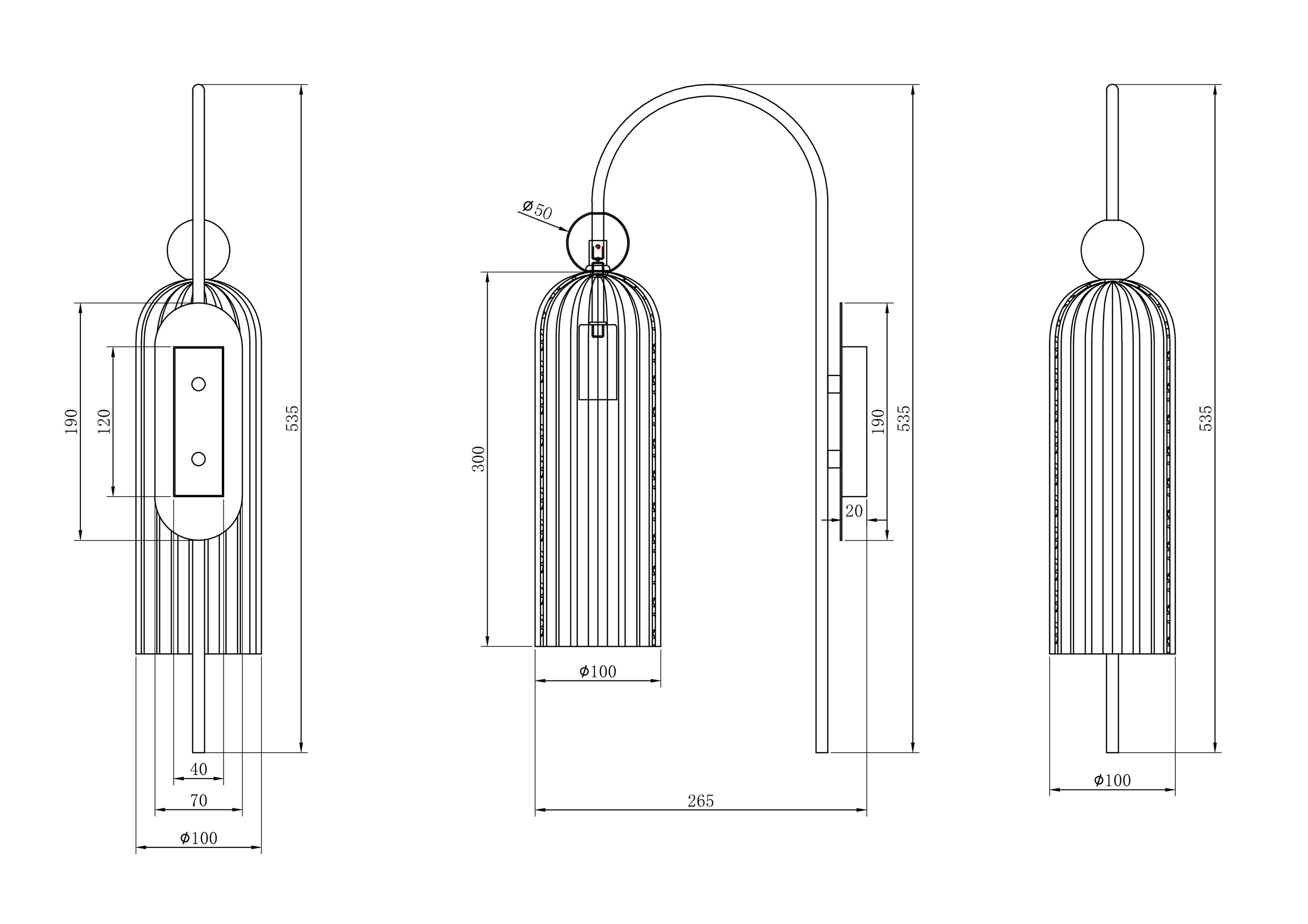 Картинка Настенный светильник (бра) Maytoni MOD302WL-01W