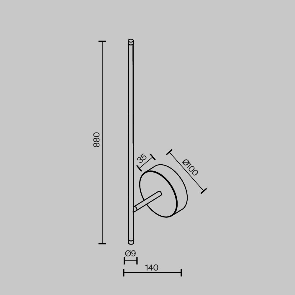Дополнительная картинка Настенный светильник (бра) Technical C085WL-L12BS2.7K