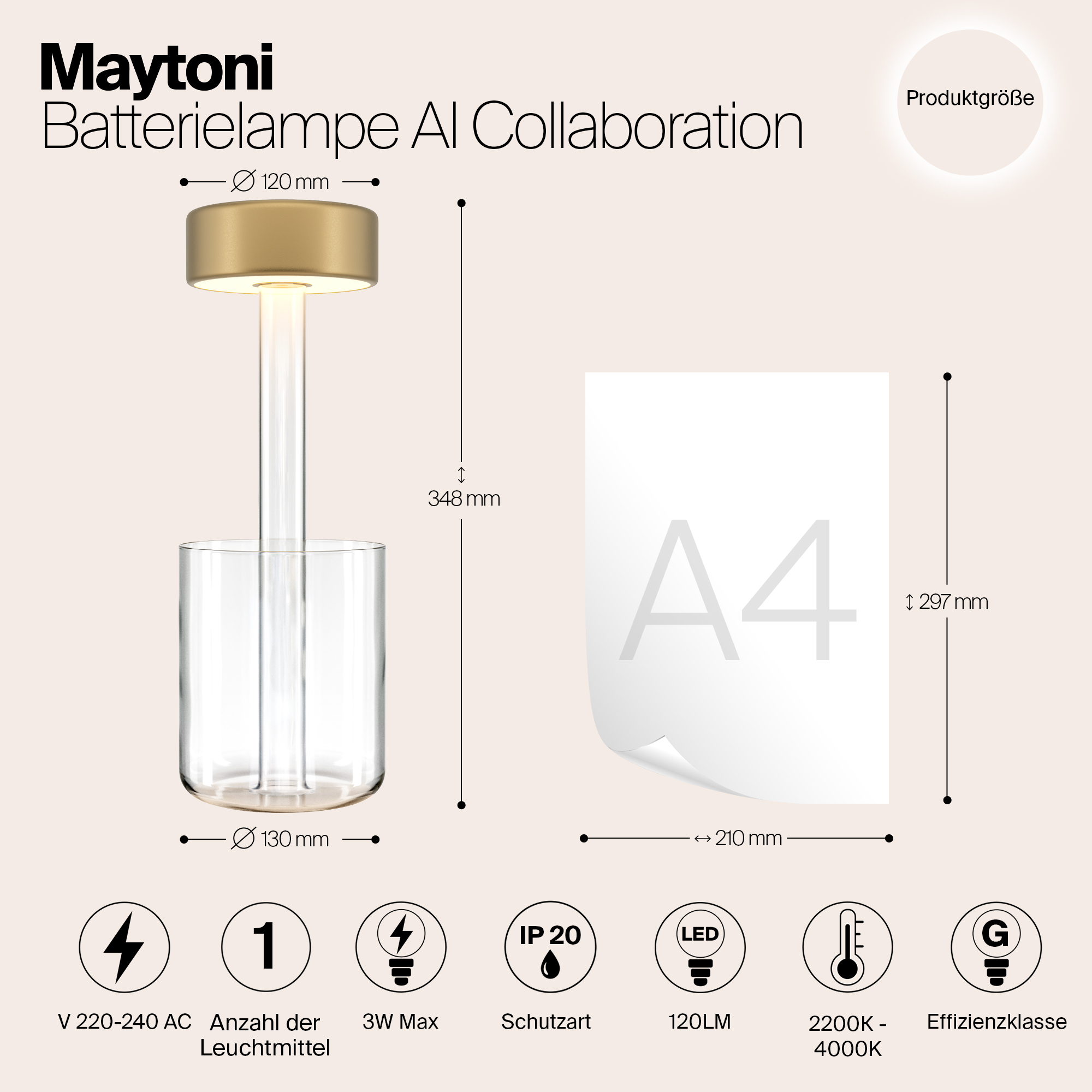 Дополнительная картинка Аккумуляторный светильник Maytoni MOD229TL-L3G3K1