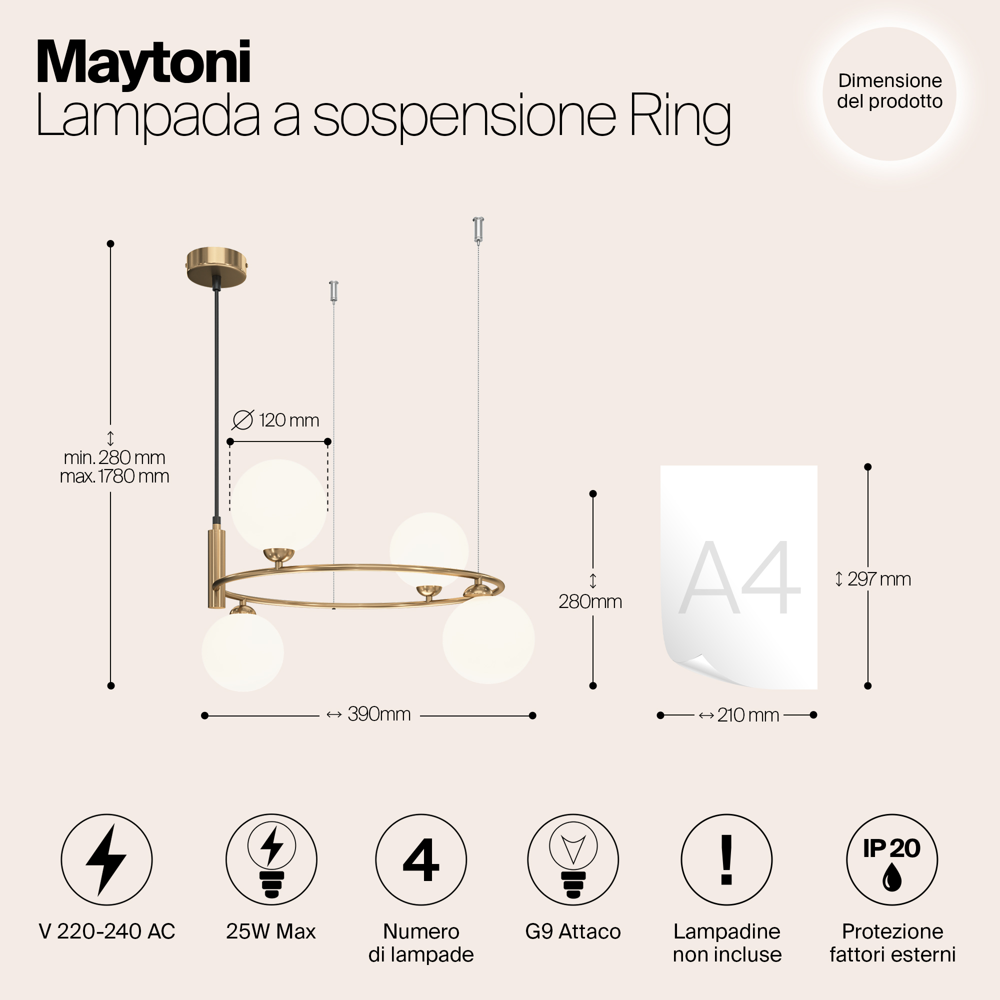 Дополнительная картинка Люстра Maytoni MOD013PL-04BS1