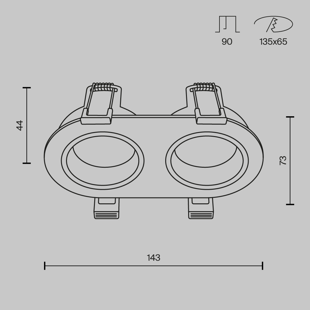 Картинка Встраиваемый светильник Technical DL126-02-GU10-W