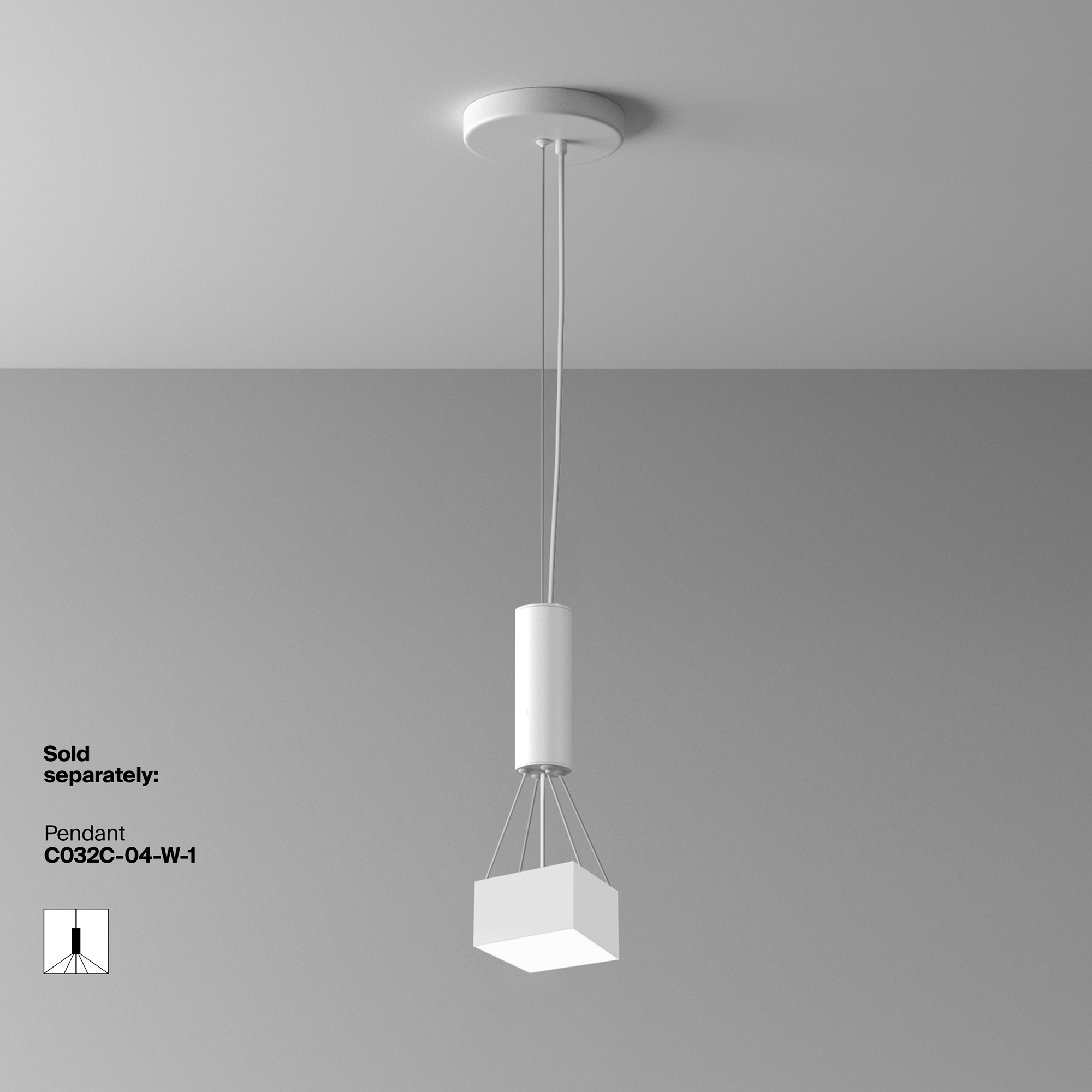 Дополнительная картинка Потолочный светильник Technical C032CL-12W4K-SQ-W