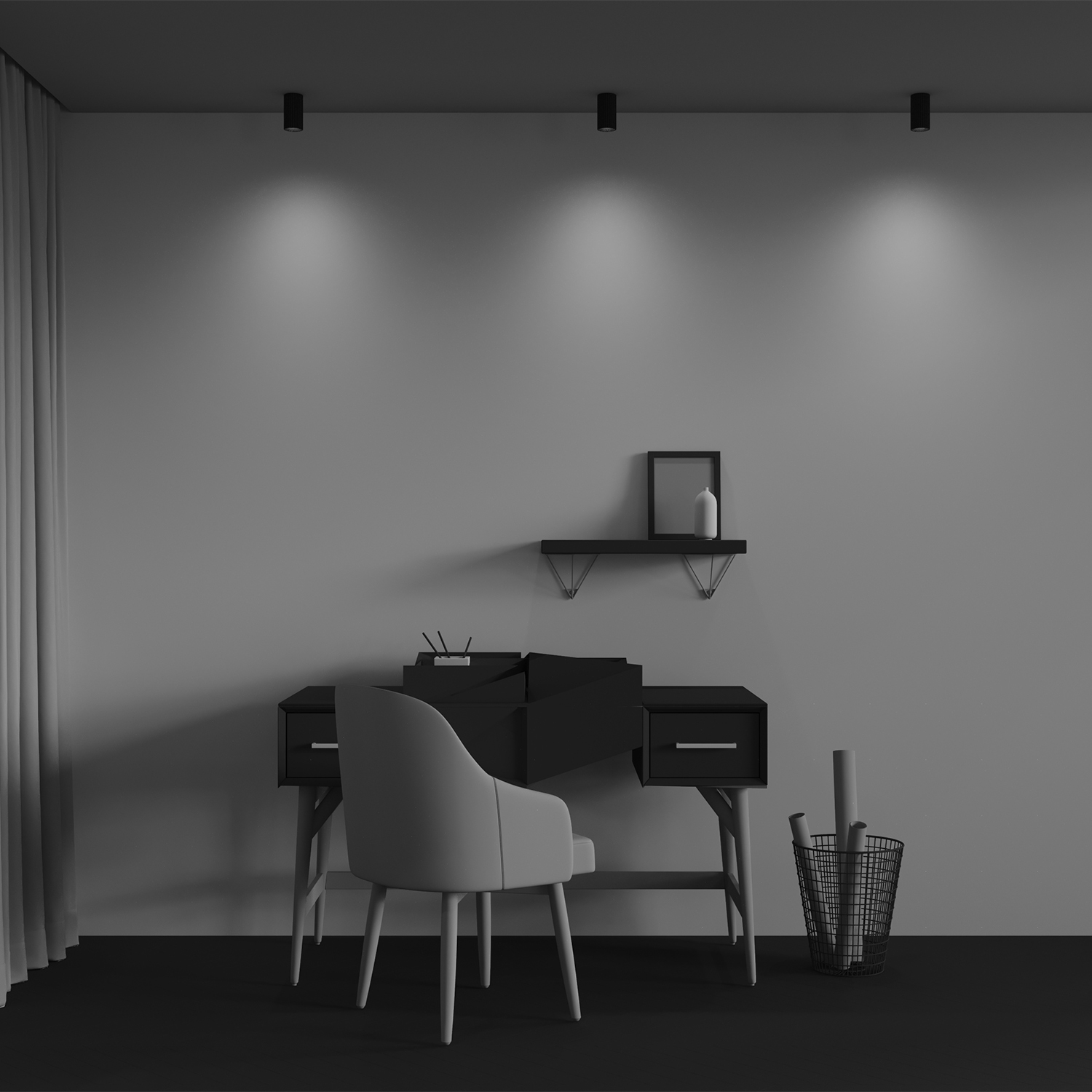 Дополнительная картинка Потолочный светильник Technical C106CL-01-GU10-B