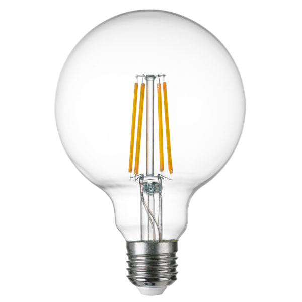 Картинка 933104 Лампа LED FILAMENT 220V G95 E27 8W=80W 720LM 360G CL 4000K 30000H (в комплекте)
