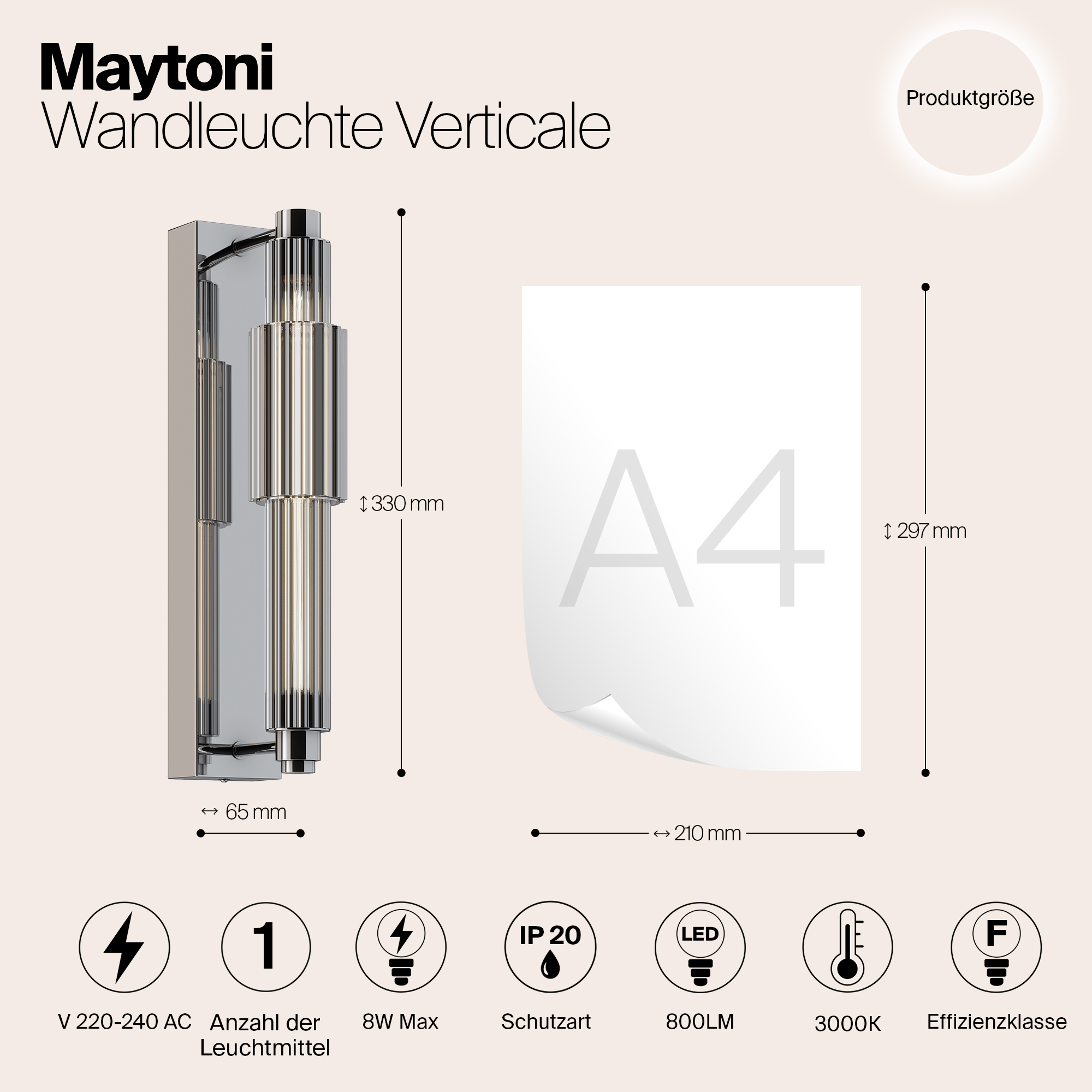 Дополнительная картинка Настенный светильник (бра) Maytoni MOD308WL-L9CH3K