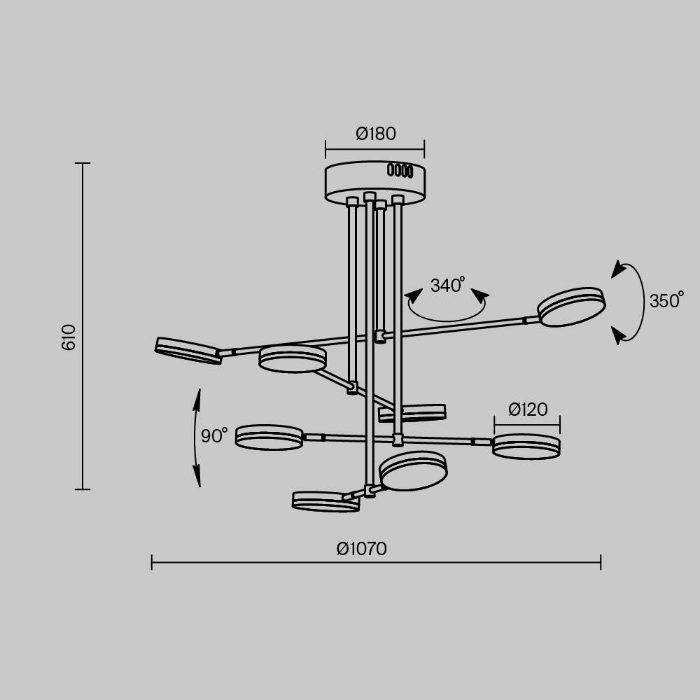 Дополнительная картинка Люстра Maytoni Fad MOD070PL-L48B3K