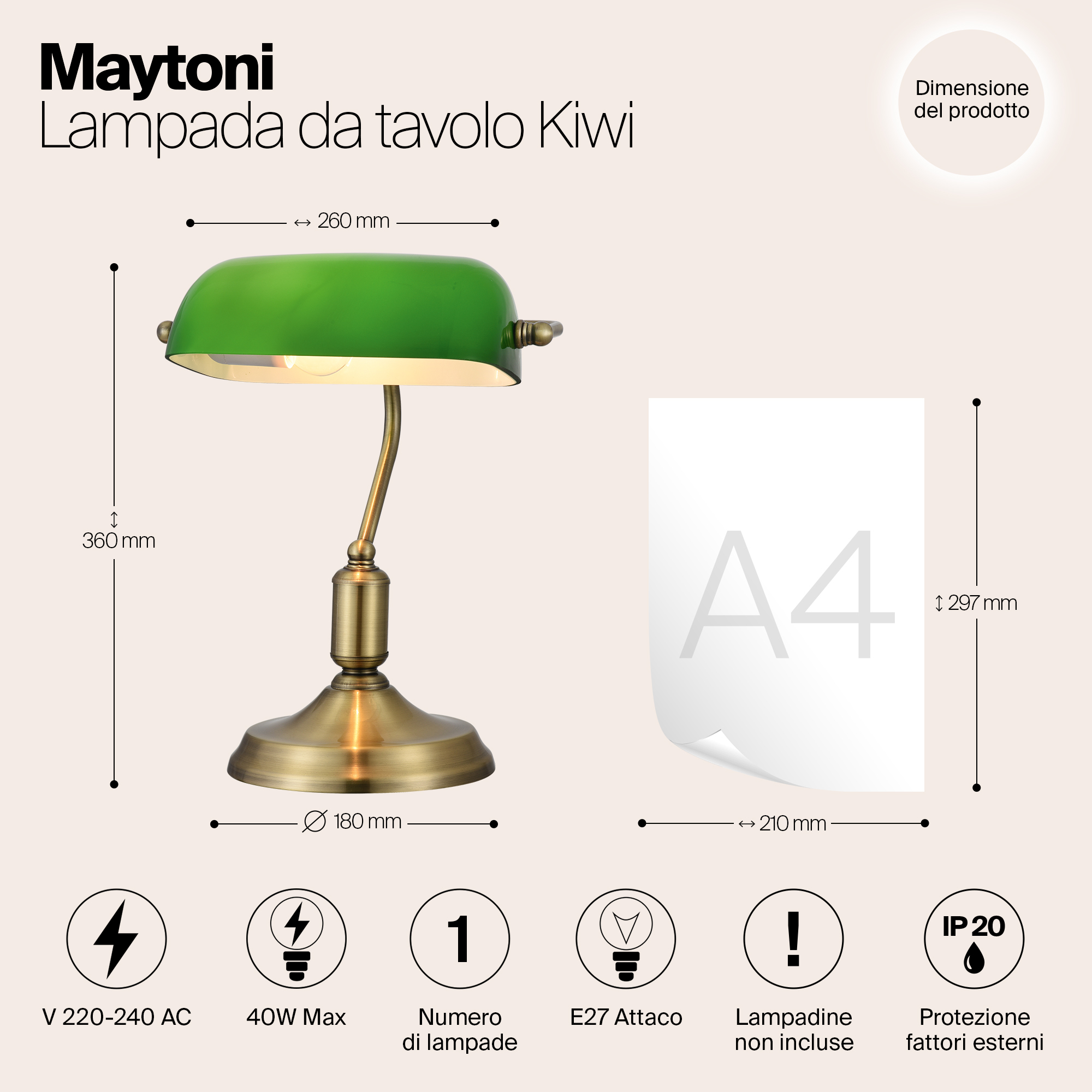 Картинка Настольная лампа Maytoni Kiwi Z153-TL-01-BS