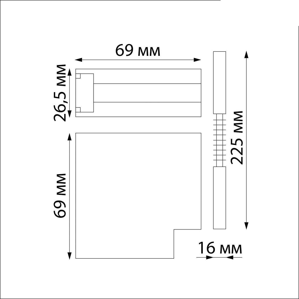 Дополнительная картинка Коннектор Г-образный Novotech Shino Flum 135123