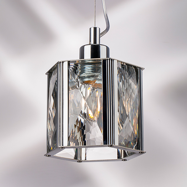 Картинка 722014 Люстра LIMPIO 1х40W E27 ХРОМ/ПРОЗРАЧНЫЙ