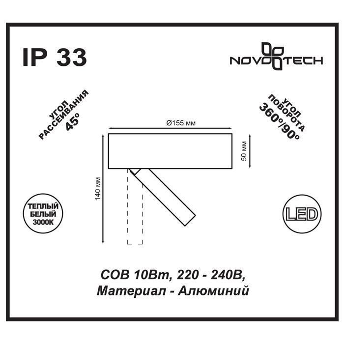 Картинка Потолочный светодиодный светильник Novotech Over Razzo 357704