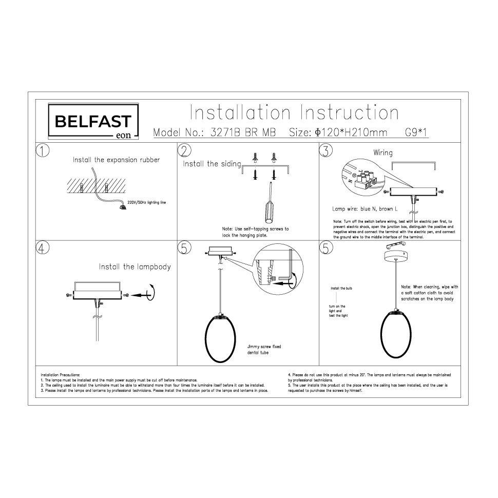 Картинка Подвесной светильник Belfast Ravenhill 3271B BR MB