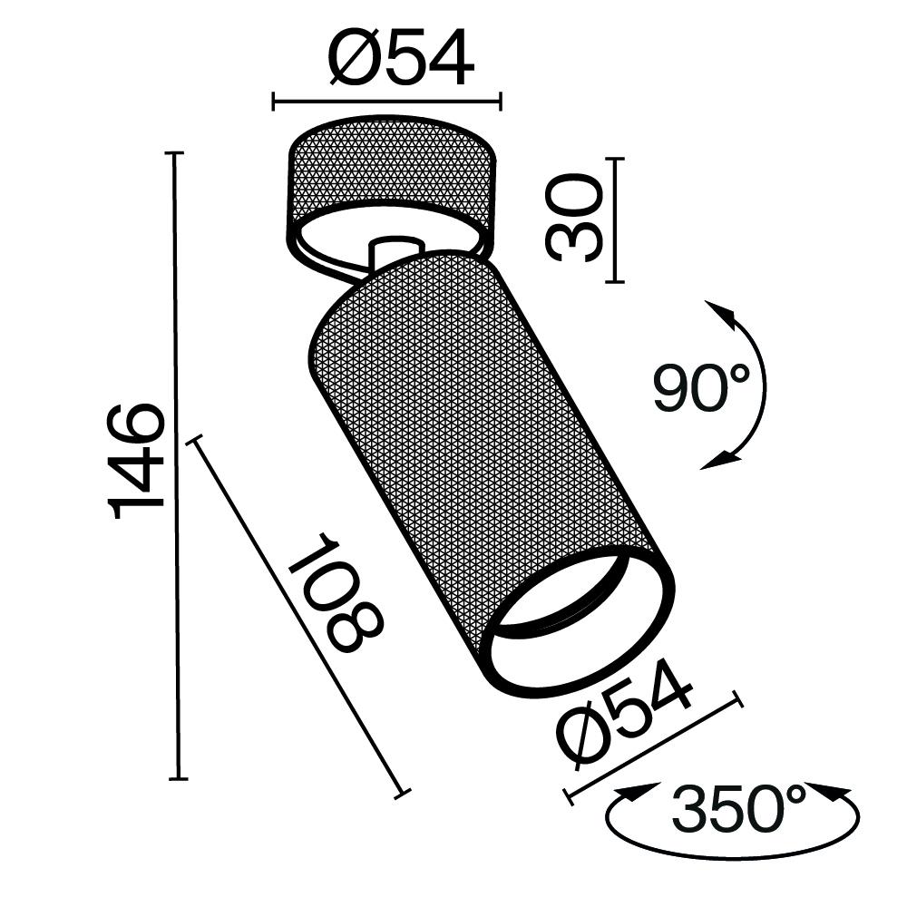 Дополнительная картинка Потолочный светильник Technical C082CL-01-GU10-B