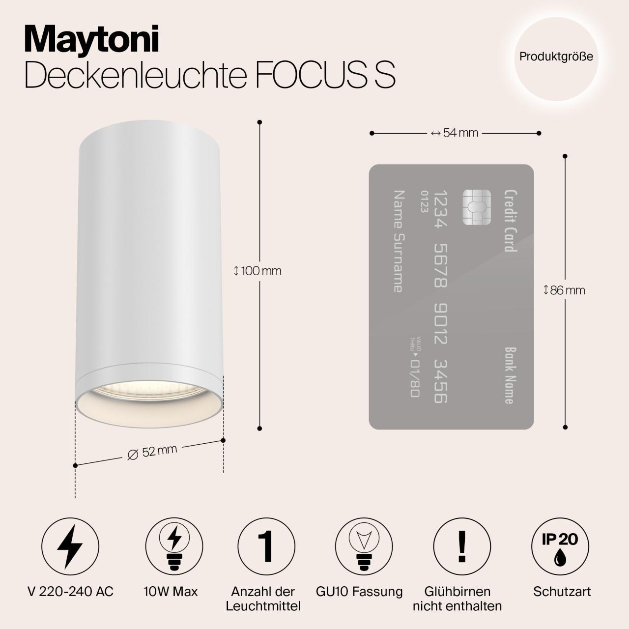 Дополнительная картинка Потолочный светильник Maytoni Focus S C052CL-01W