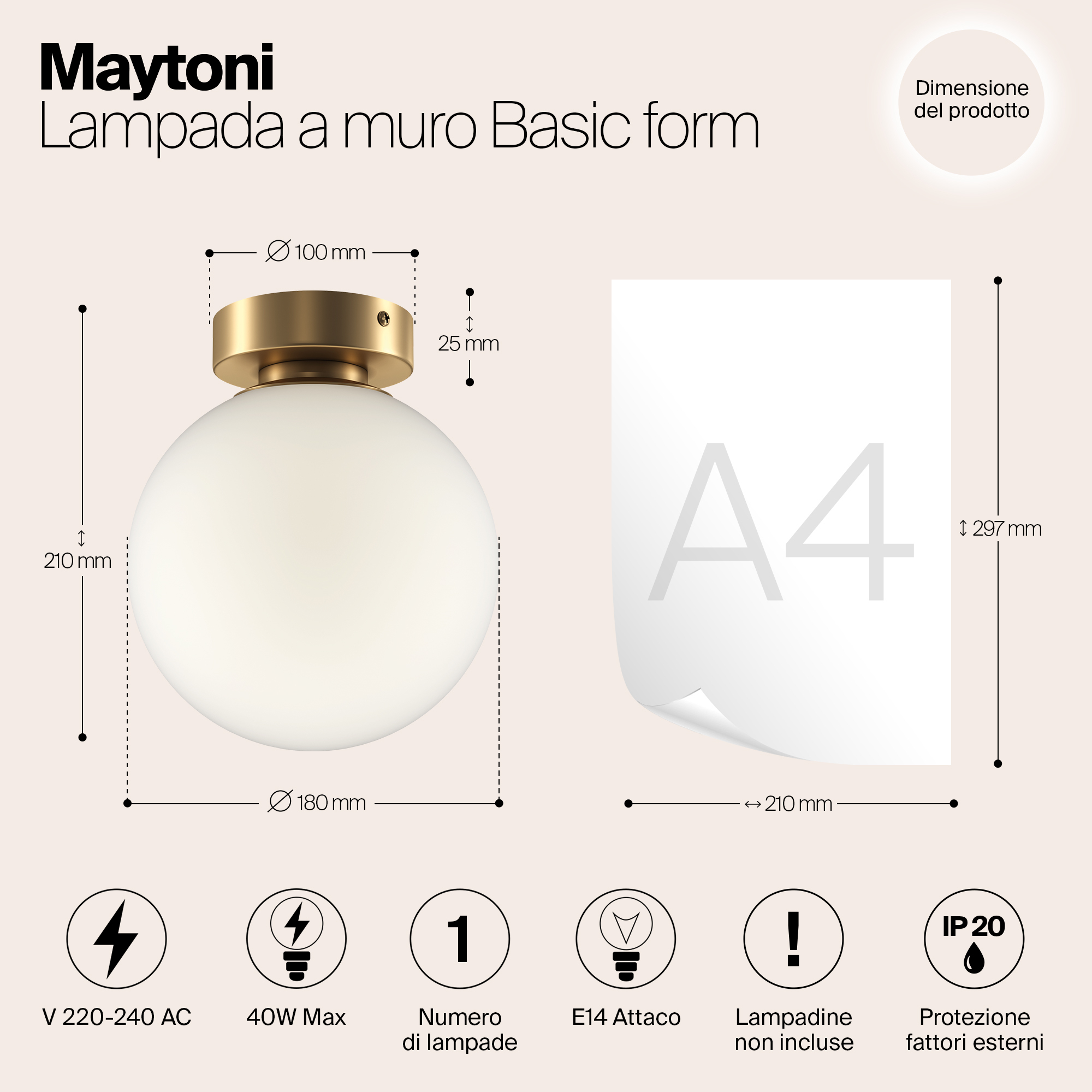 Дополнительная картинка Настенный светильник (бра) Maytoni MOD321WL-01G2