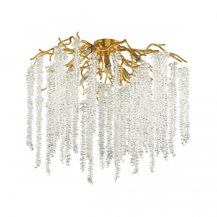5005/8c hall odl23 487 золотой/прозрачный металл/хрусталь люстра потолочная g9 8*40w banche, доставка по Казахстану 
