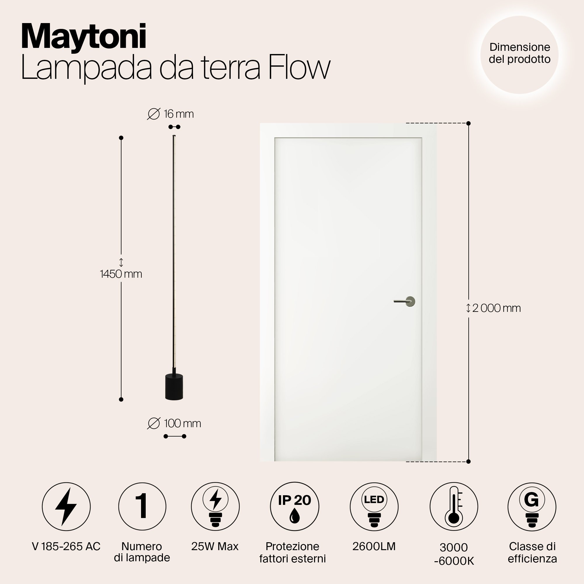 Дополнительная картинка Напольный светильник (торшер) Maytoni MOD147FL-L20BK1
