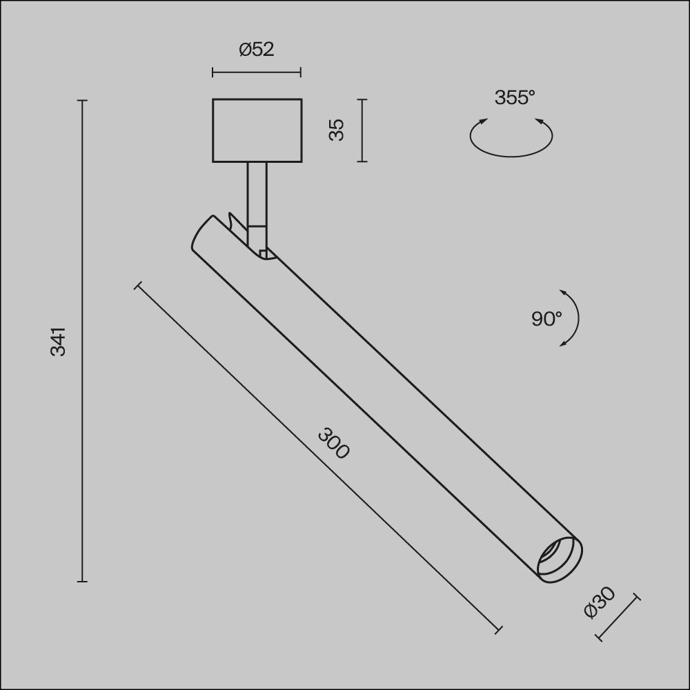 Дополнительная картинка Потолочный светильник Technical C141CL-L300-6W3K-W