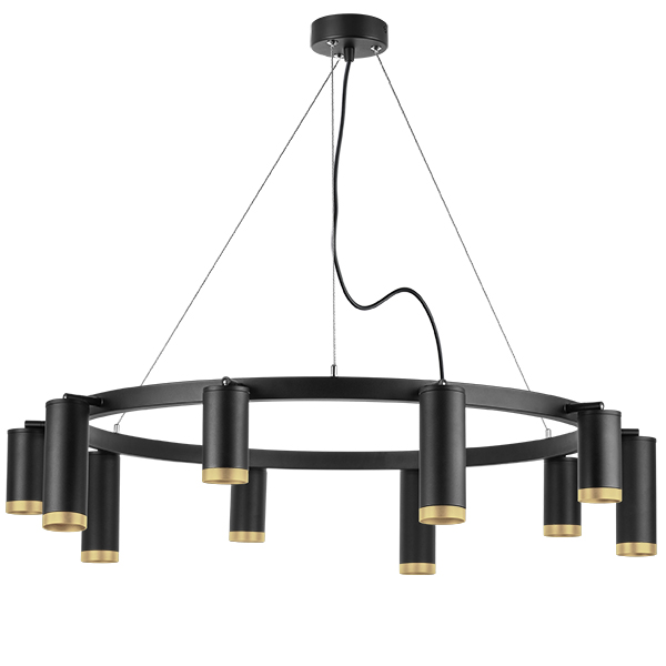 lr02037587540 подвесной светильник rullo 10х50w gu10 черный (571020+214437-5+214487-5+203440-10), доставка по Казахстану 