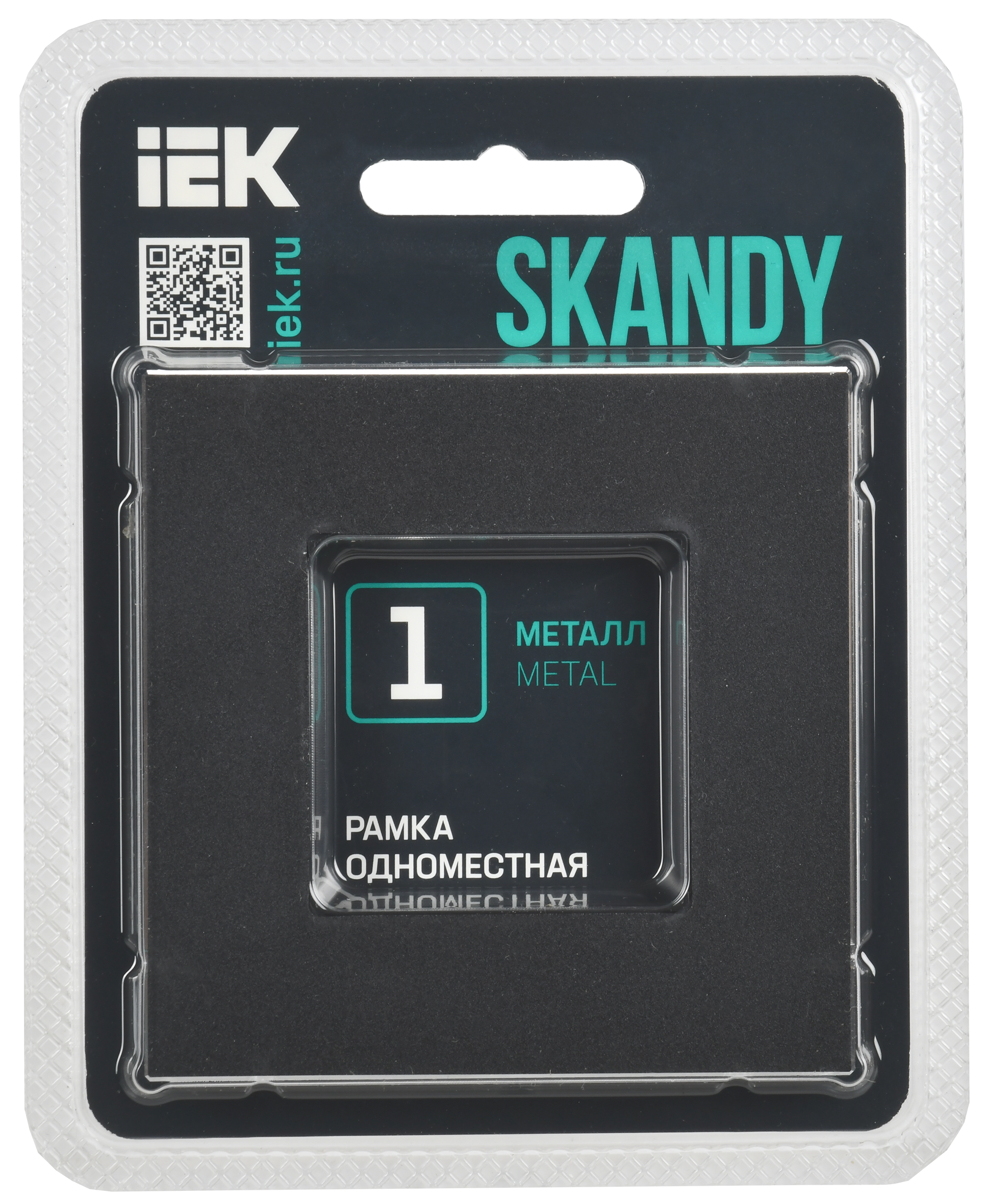 SKANDY Рамка 1-мест. SK-F31Bl металл черн. IEK — фото 2