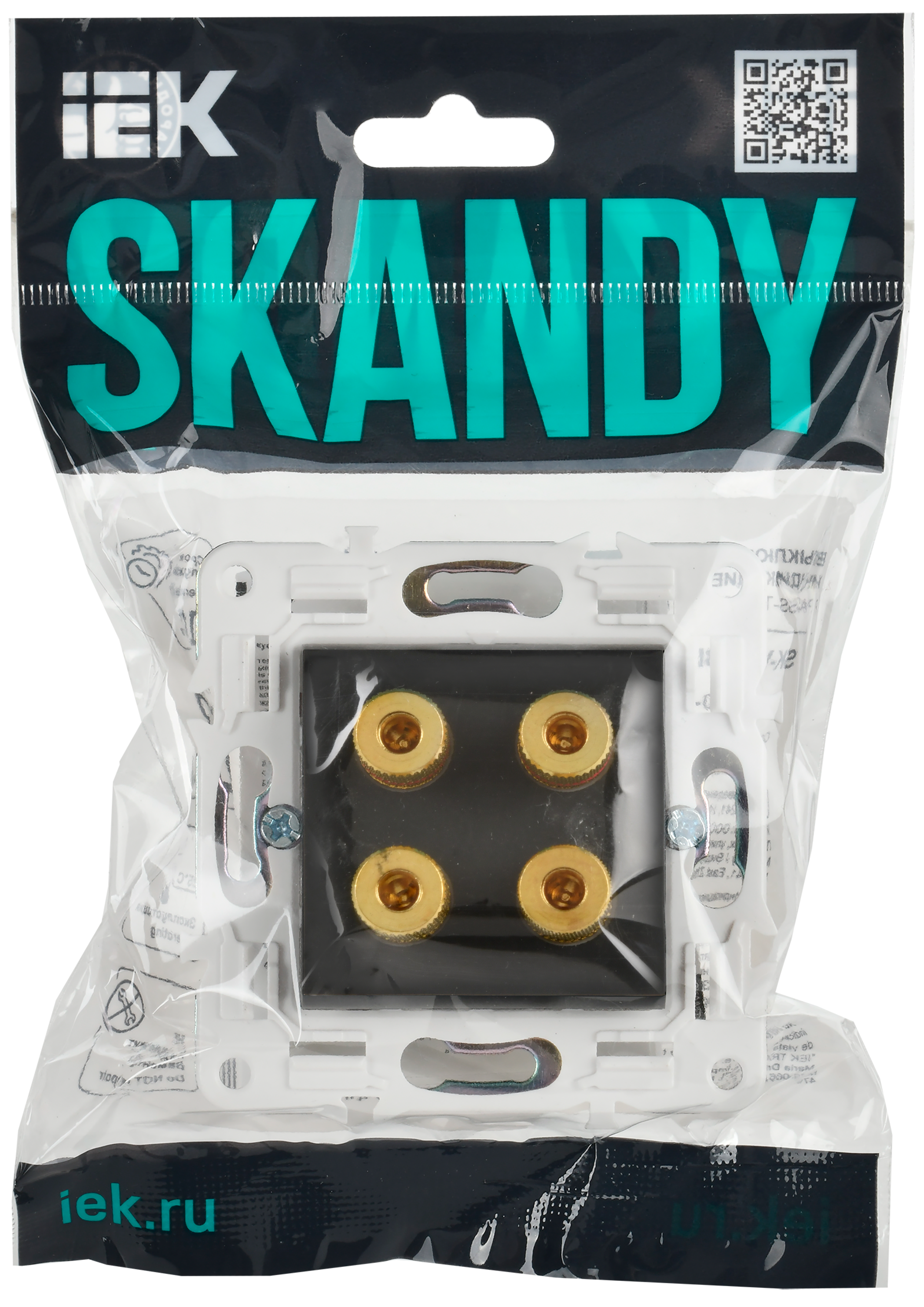 SKANDY Аудиорозетка 4-мест. SK-A01G граф. IEK — фото 3