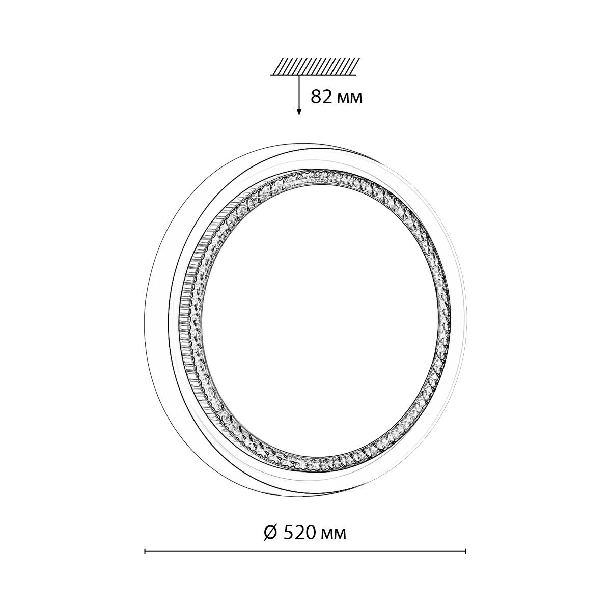 Картинка 7644/ELN PALE SN 186 Светильник пластик/белый/серый LED 76Вт 3000/4000/6000К D520 IP43 CCT RAHIG