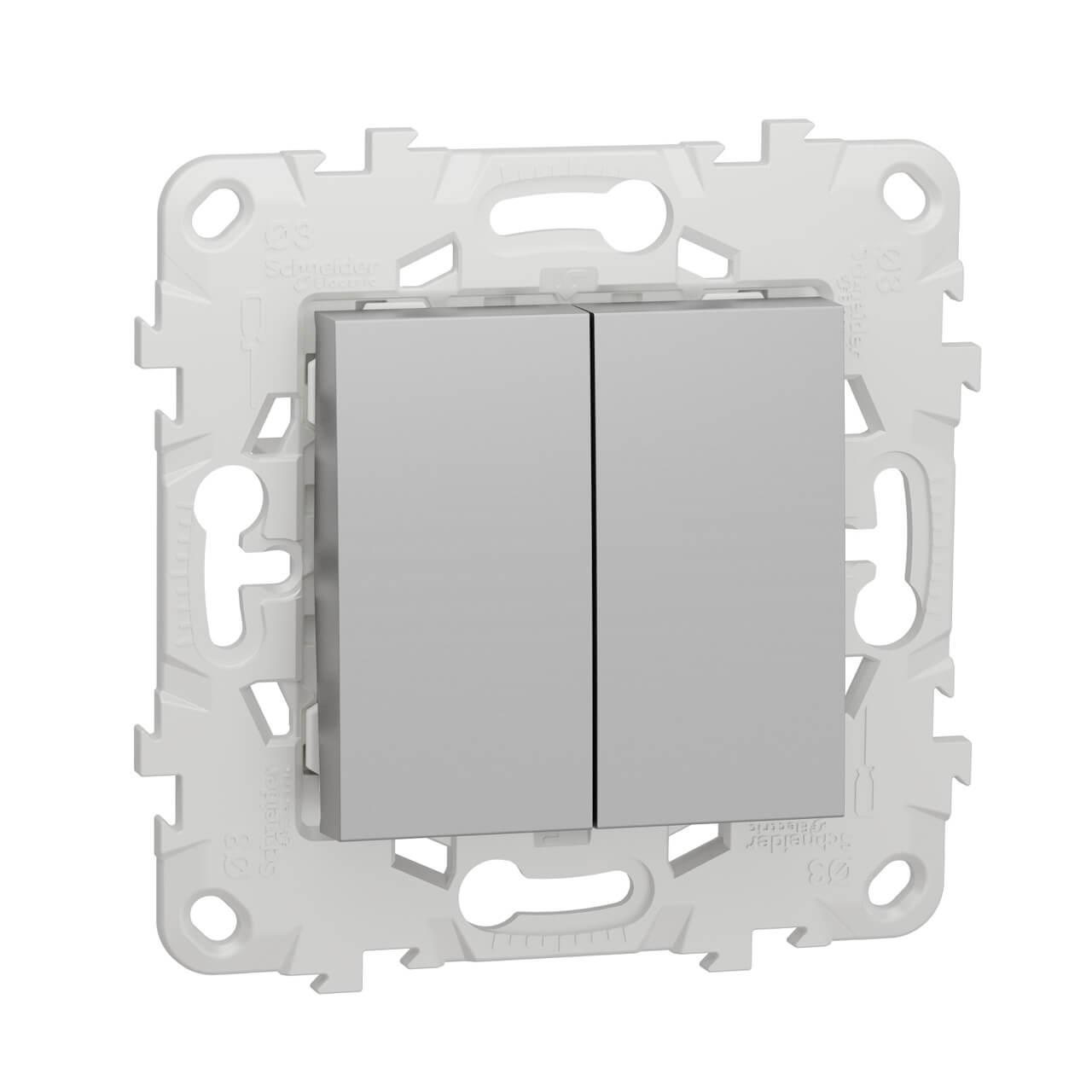 Выключатель двухклавишный Schneider Electric Unica New NU521130