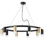 lr0204053751 подвесной светильник rullo 10х50w gu10 черный/золото (571020+214440-5+214437-5+202431-10), доставка по Казахстану 