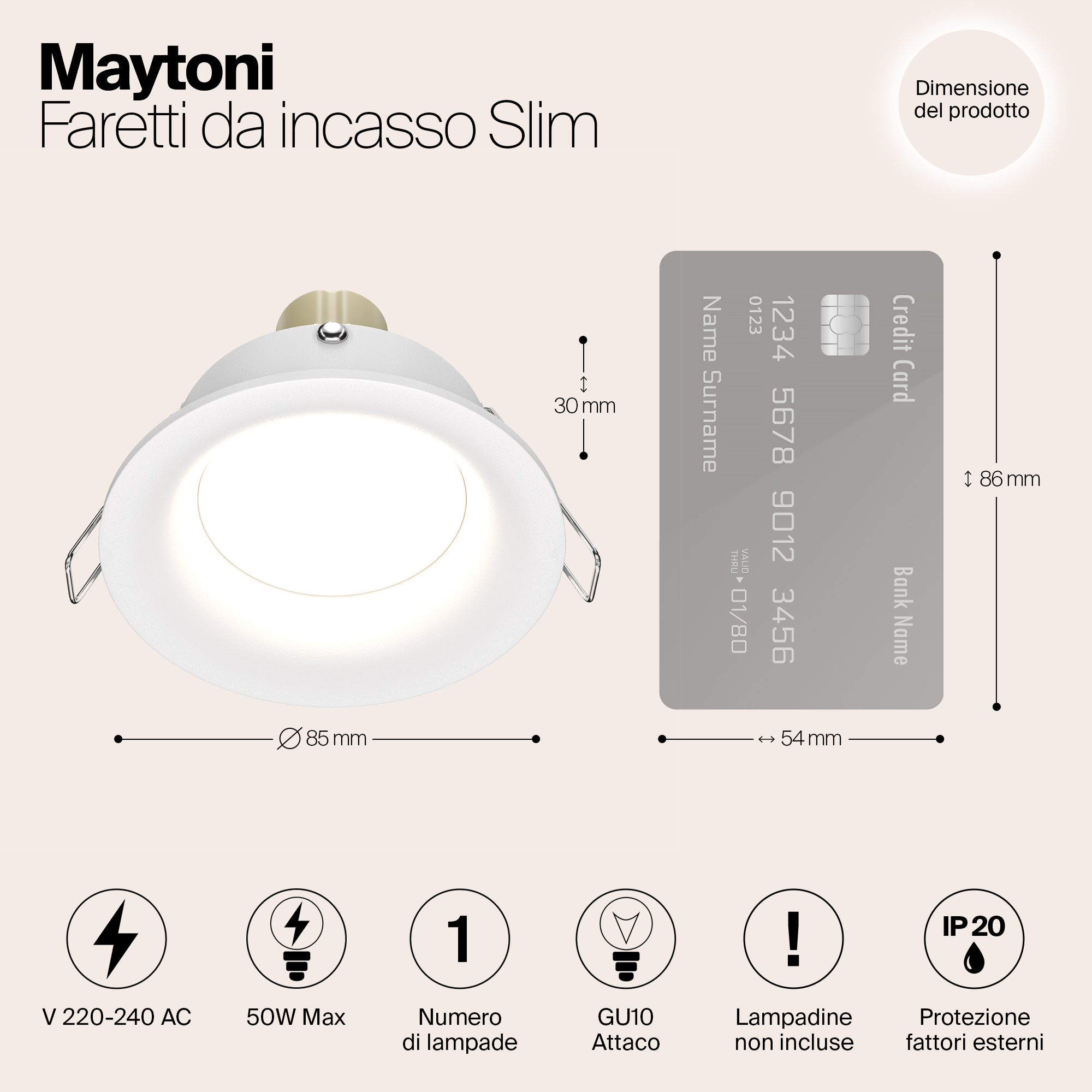 Картинка Встраиваемый светильник Maytoni Slim DL027-2-01W