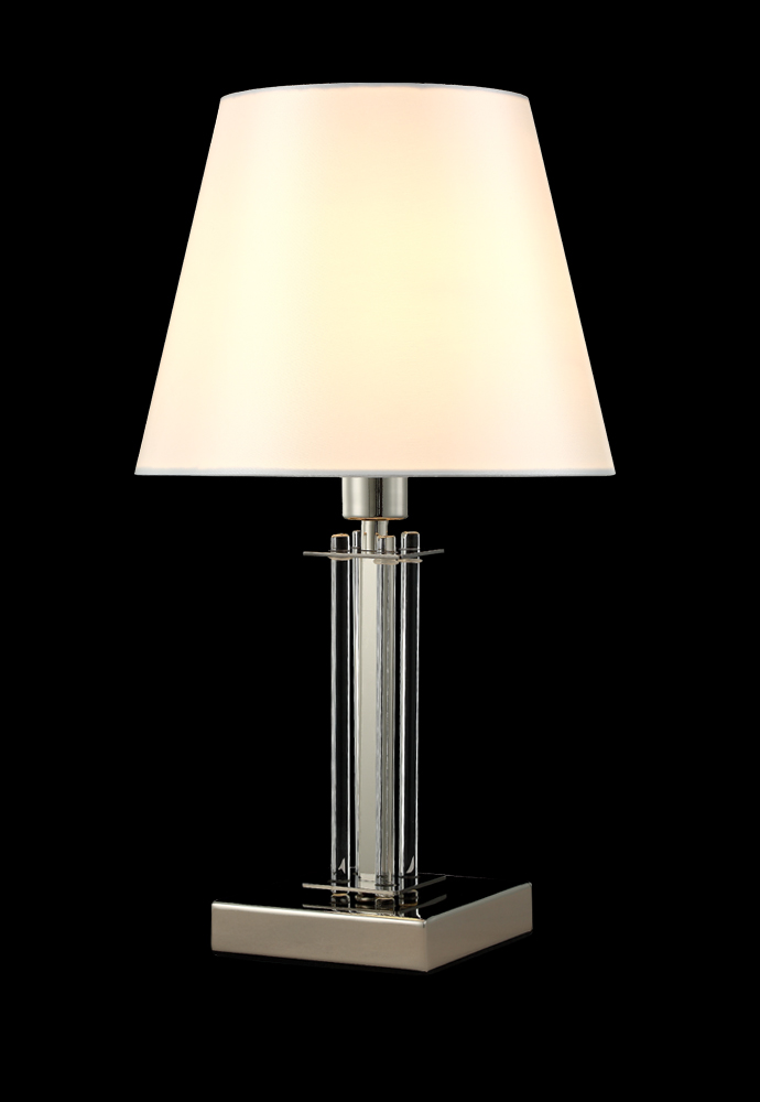 Картинка Настольная лампа Crystal Lux NICOLAS LG1 NICKEL/WHITE Crystal Lux 3400/501