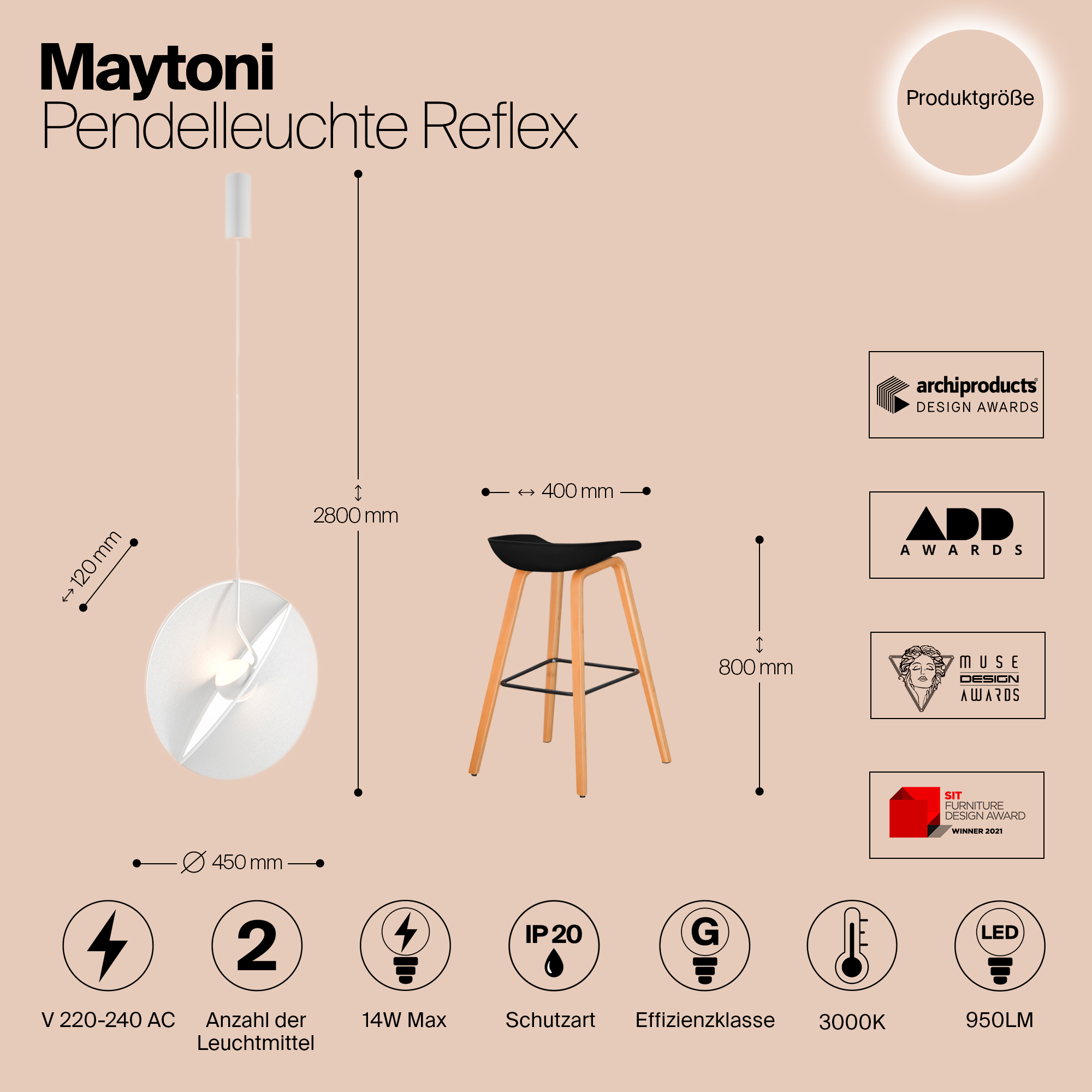Дополнительная картинка Подвесной светильник Maytoni MOD154PL-L6W3K