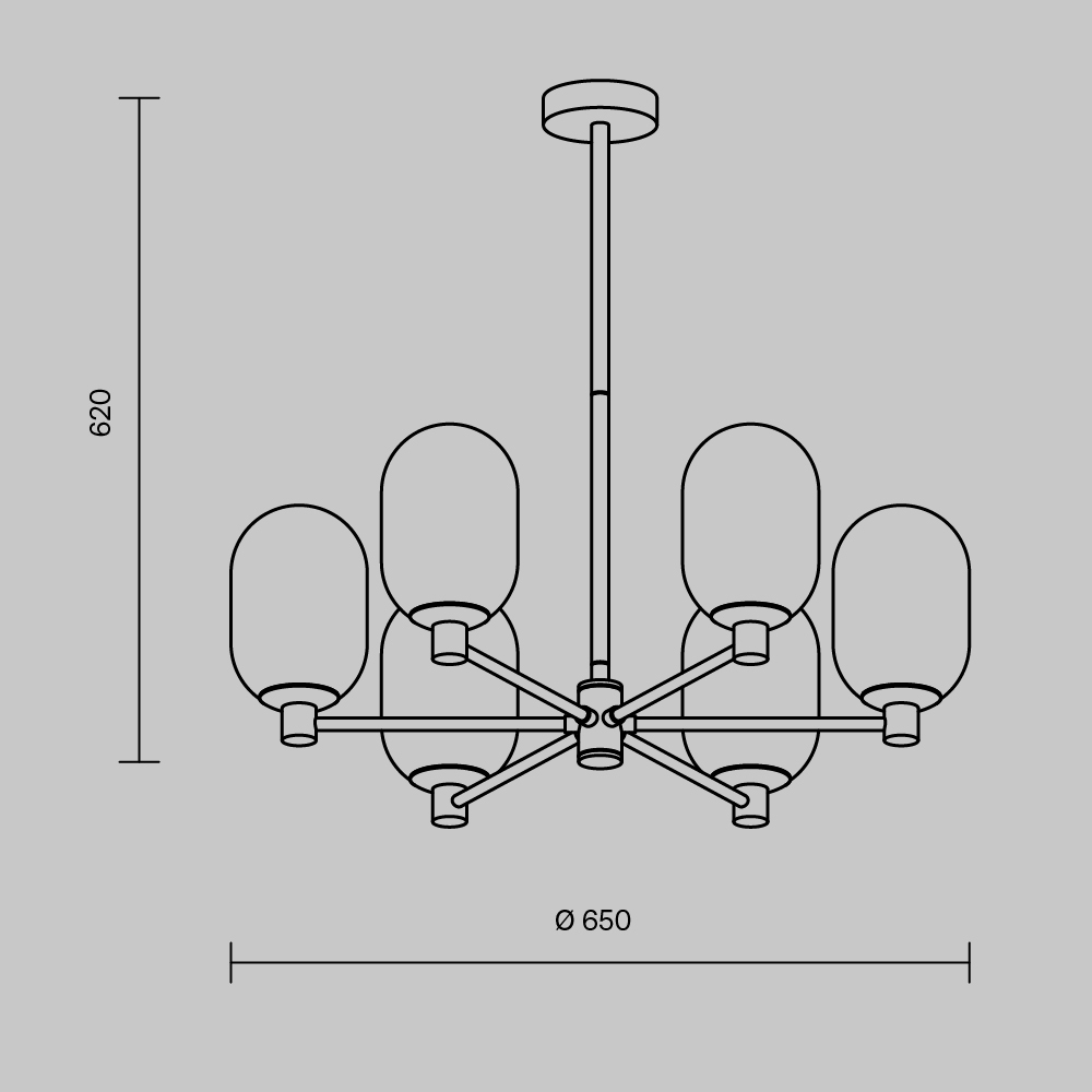 Дополнительная картинка Подвесная люстра Freya FR1012PL-06BS