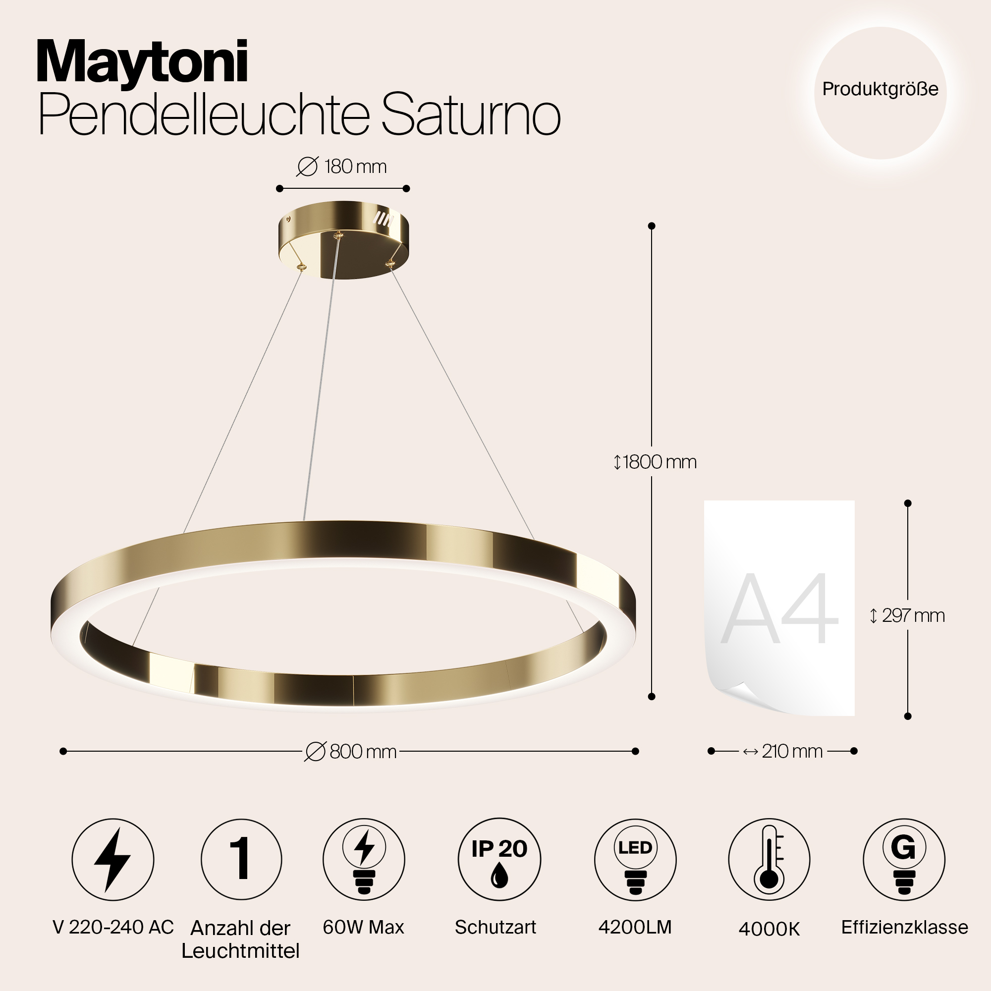 Дополнительная картинка Подвесной светильник Maytoni MOD415PL-L60BS4K