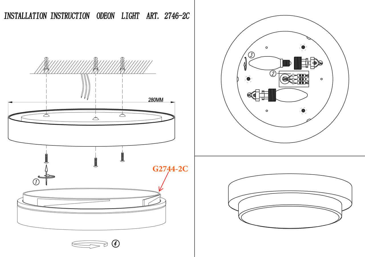 Дополнительная картинка Настенный светильник Odeon Light Drops Holger 2746/2C