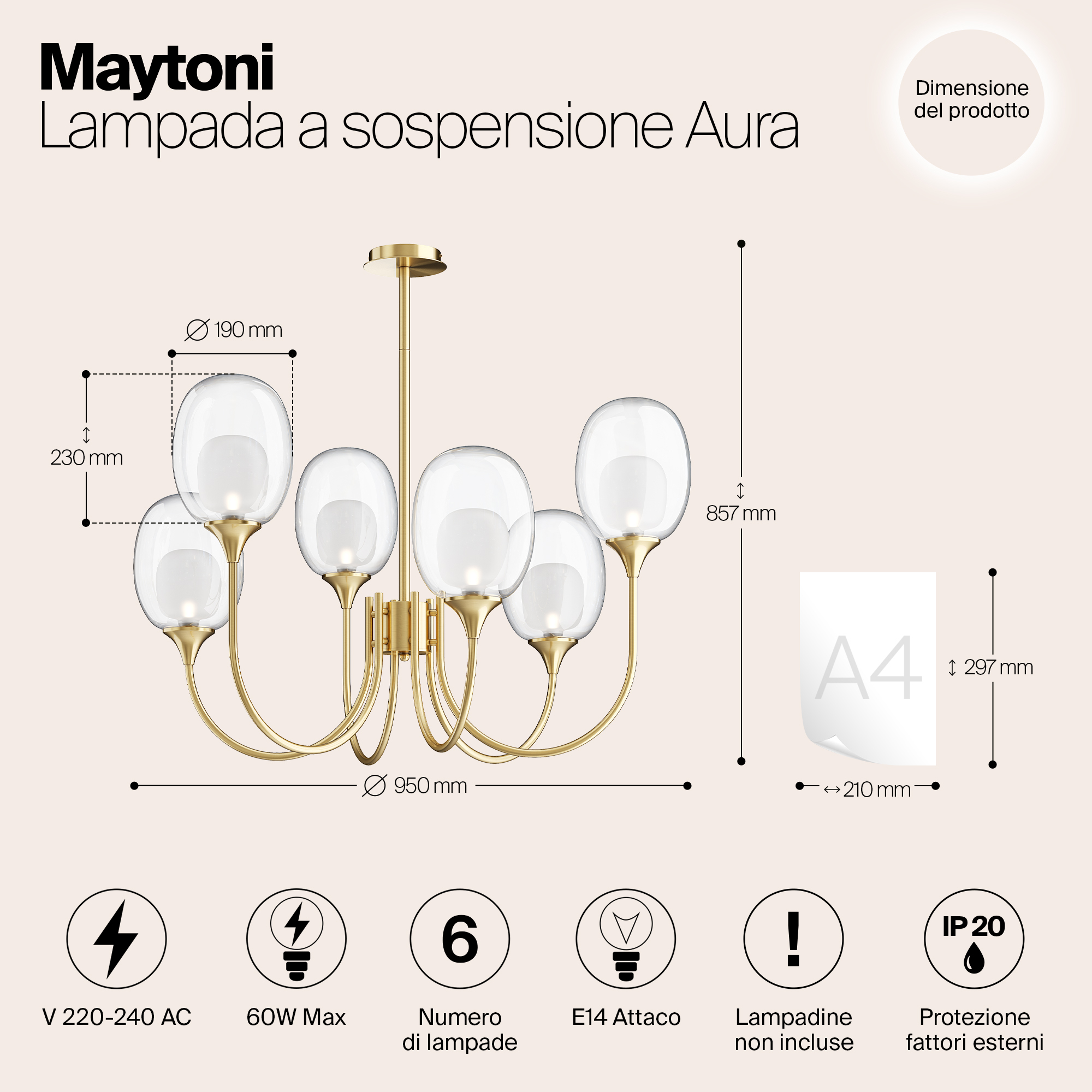 Дополнительная картинка Люстра Maytoni MOD016PL-06BS
