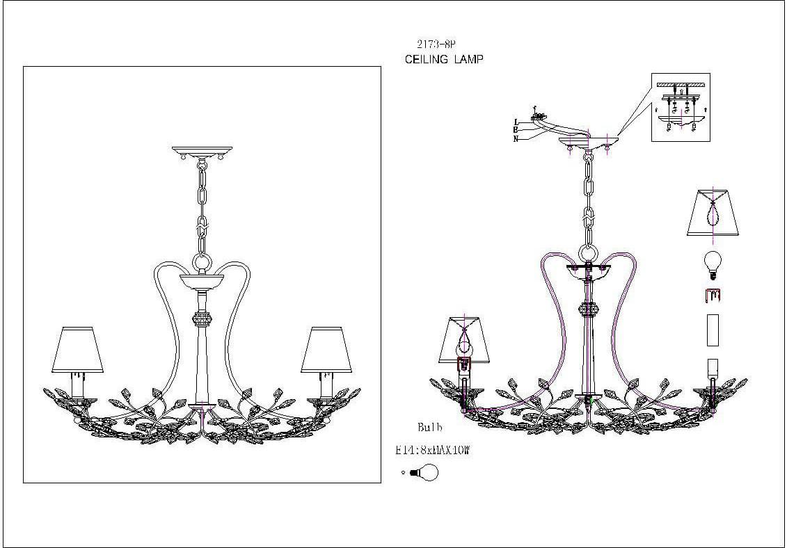Картинка Подвесная люстра Favourite Laurel 2173-8P