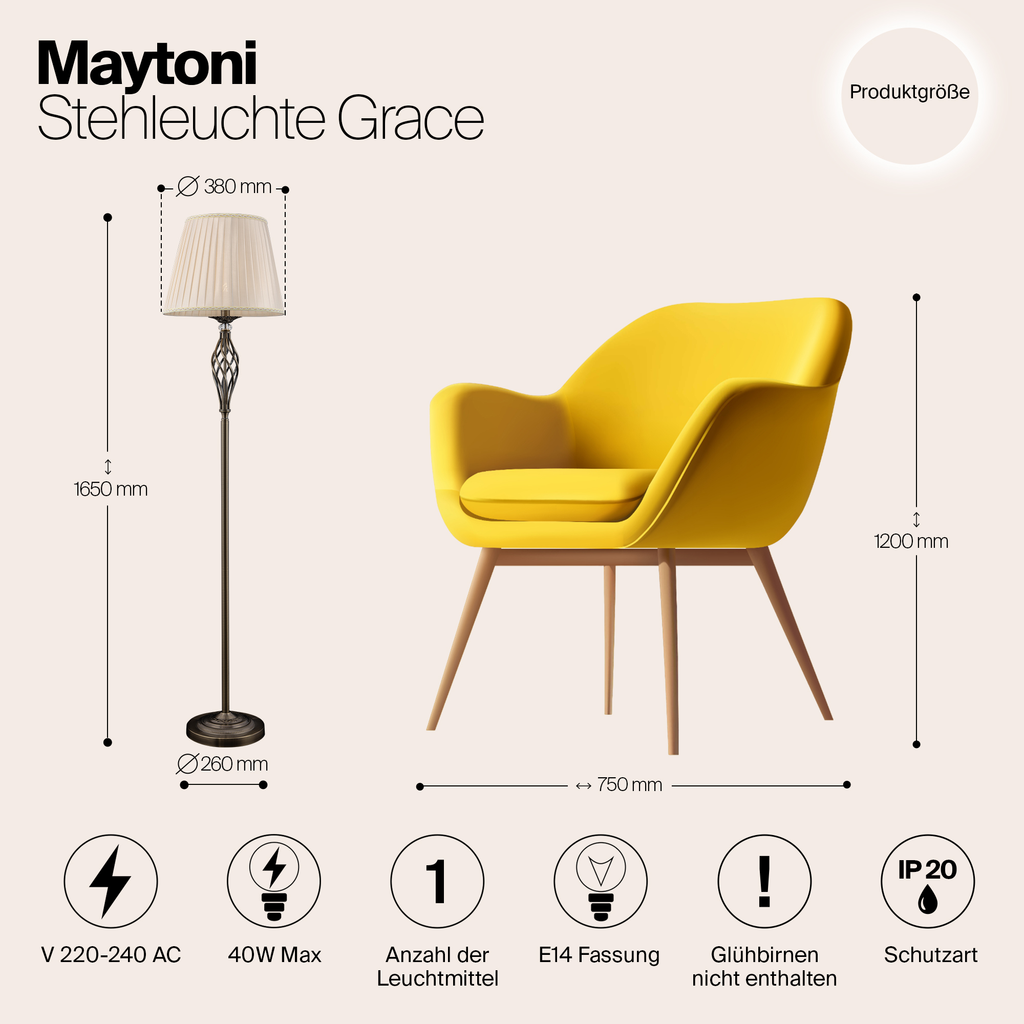 Дополнительная картинка Торшер Maytoni Grace RC247-FL-01-R