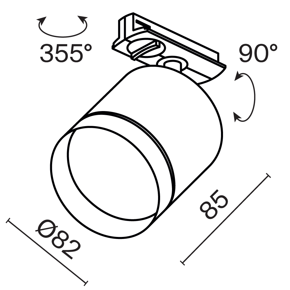 Дополнительная картинка Трековый светильник Technical TR088-1-GX53-B
