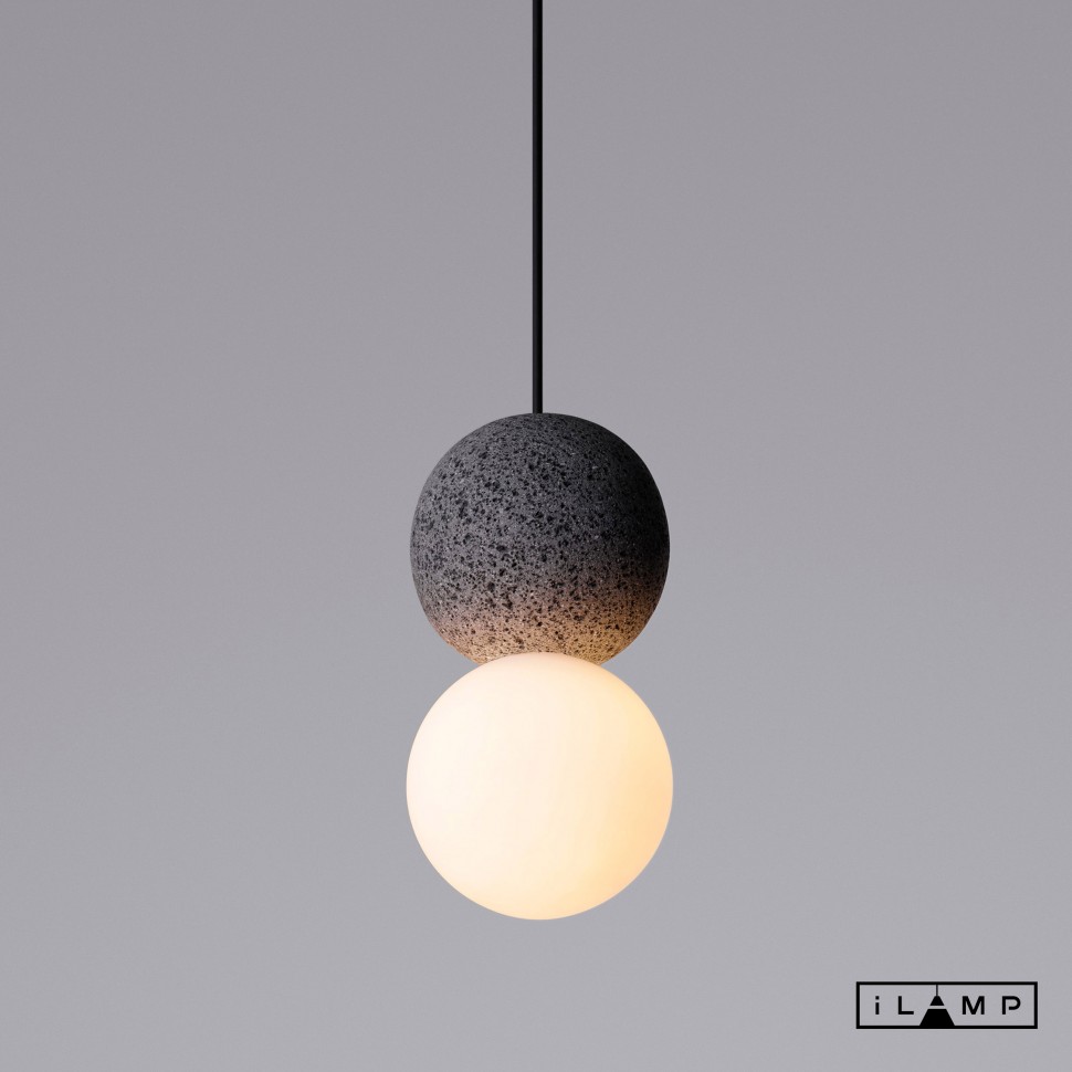 Картинка Подвесной светильник iLamp FOXTROT 10694P/1-D100 BLACK&WHITE