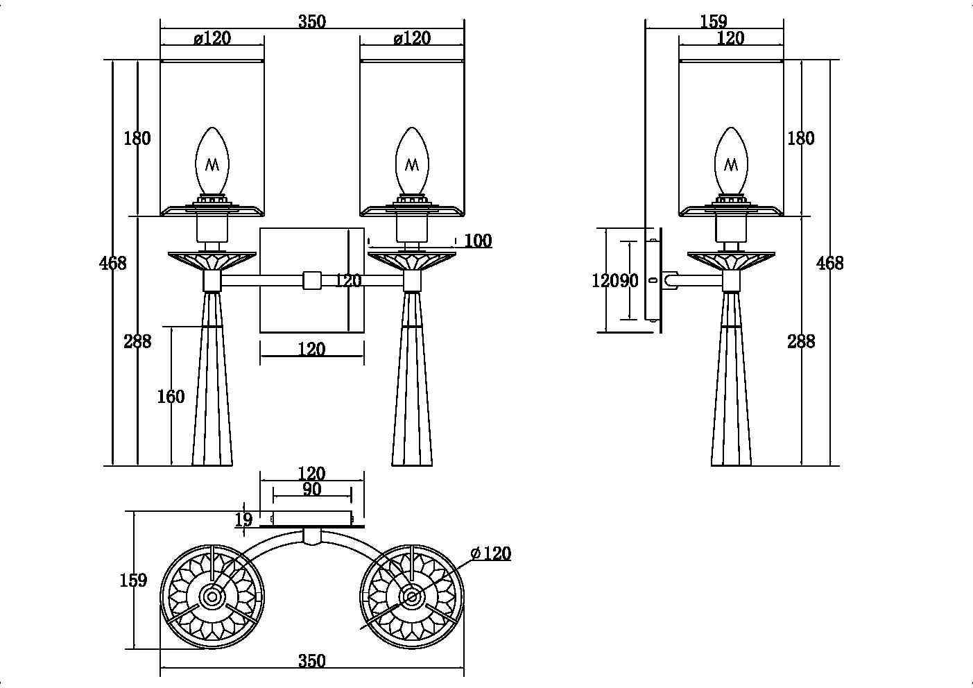 Дополнительная картинка Настенный светильник (бра) Maytoni MOD224WL-02BS