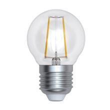 Лампа светодиодная филаментная диммируемая  Uniel прозрачная LED-G45-9W/4000K/E27/CL/DIM GLA01TR купить в Алматы svet.kz